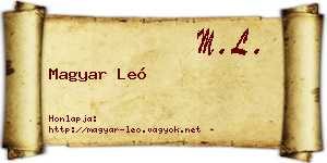 Magyar Leó névjegykártya